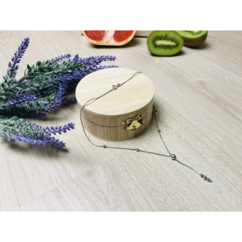 925 Sterling Silver Necklace with Beads Italy