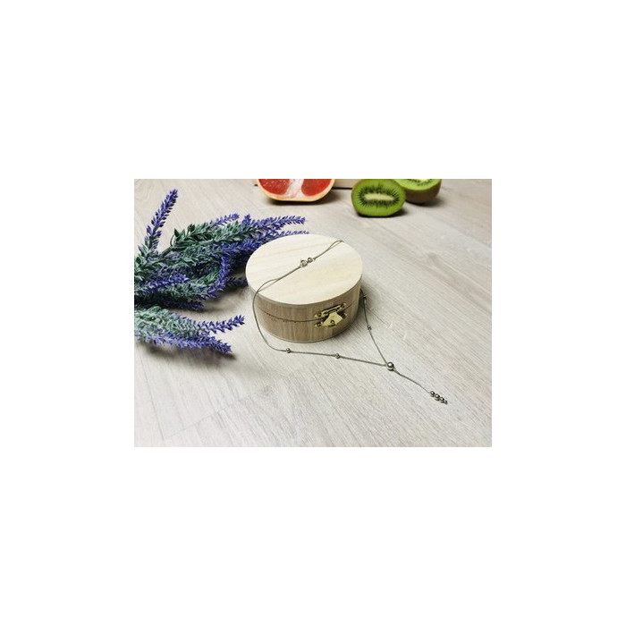 925 Sterling Silver Necklace with Beads Italy