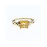 10K YELLOW GOLD TOURMALINE & DIAMONDS RING SIZE 8