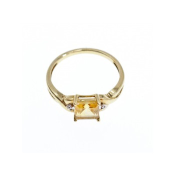 10K YELLOW GOLD TOURMALINE & DIAMONDS RING SIZE 8