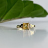 10K Yellow Gold Tourmaline & Diamonds Ring Size 8
