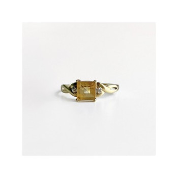 10K YELLOW GOLD TOURMALINE & DIAMONDS RING SIZE 8