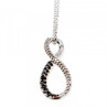 925 Sterling Silver White and Black Spinel Chain with Pendant Italy
