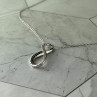 925 Sterling Silver White and Black Spinel Chain with Pendant Italy