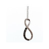 925 Sterling Silver White and Black Spinel Chain with Pendant Italy
