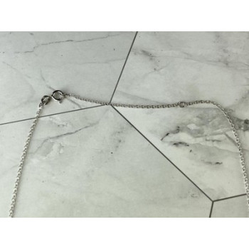 925 Sterling Silver White and Black Spinel Chain with Pendant Italy