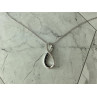 925 Sterling Silver White and Black Spinel Chain with Pendant Italy