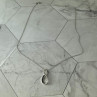 925 Sterling Silver White and Black Spinel Chain with Pendant Italy