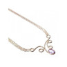 925 Sterling Silver Amethyst  Necklace Italy