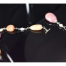 925 Sterling Silver Rose Quartz, Yellow Agate and Orange Carnelian Necklace