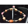 925 Sterling Silver Rose Quartz, Yellow Agate and Orange Carnelian Necklace