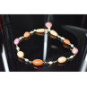 925 Sterling Silver Rose Quartz, Yellow Agate and Orange Carnelian Necklace