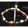 925 Sterling Silver Rose Quartz, Yellow Agate and Orange Carnelian Necklace