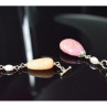 925 Sterling Silver Rose Quartz, Yellow Agate and Orange Carnelian Necklace