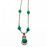 Vintage 925 Sterling Silver Malachite Necklace