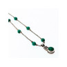 Vintage 925 Sterling Silver Malachite Necklace