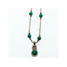 Vintage 925 Sterling Silver Malachite Necklace