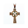 925 Sterling Silver Pearl, Emerald & Marcasites Chain with Cross