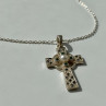 925 Sterling Silver Pearl, Emerald & Marcasites Chain with Cross