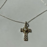 925 Sterling Silver Pearl, Emerald & Marcasites Chain with Cross