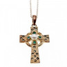 925 Sterling Silver Pearl, Emerald & Marcasites Chain with Cross