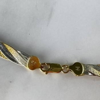 925 Sterling Silver with Gilding Necklace Italy
