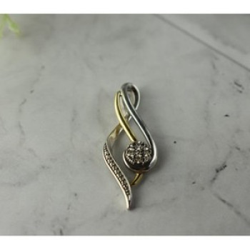 925 Sterling Silver with Gold inserts (10K) & Diamonds 