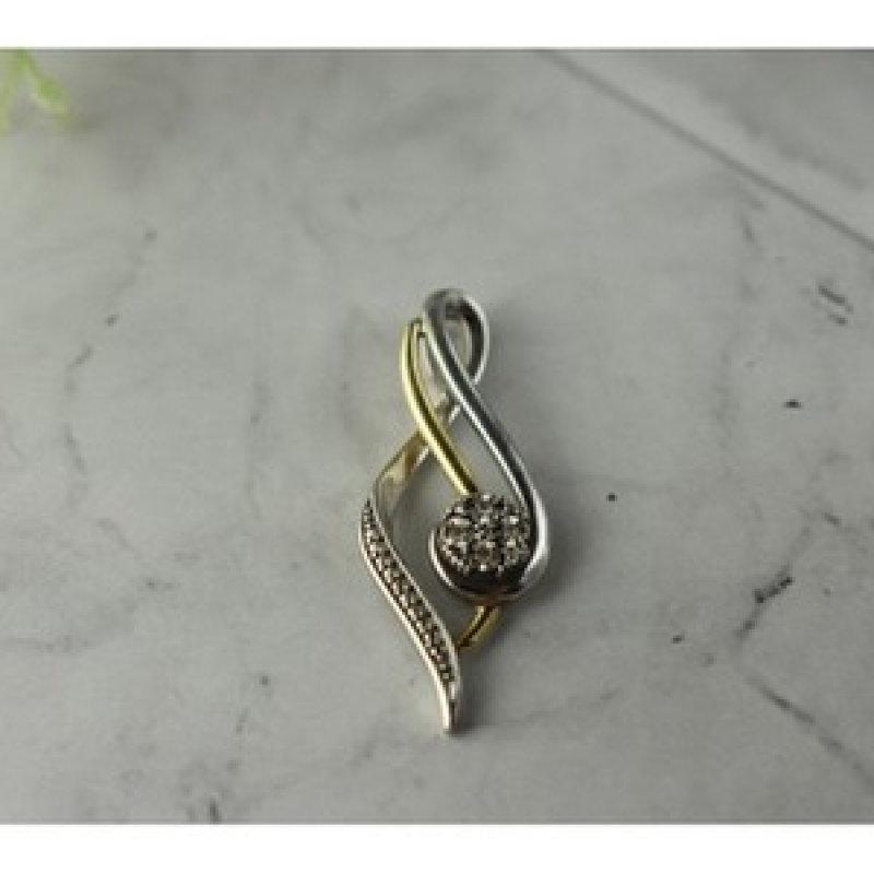 925 Sterling Silver with Gold inserts (10K) & Diamonds 