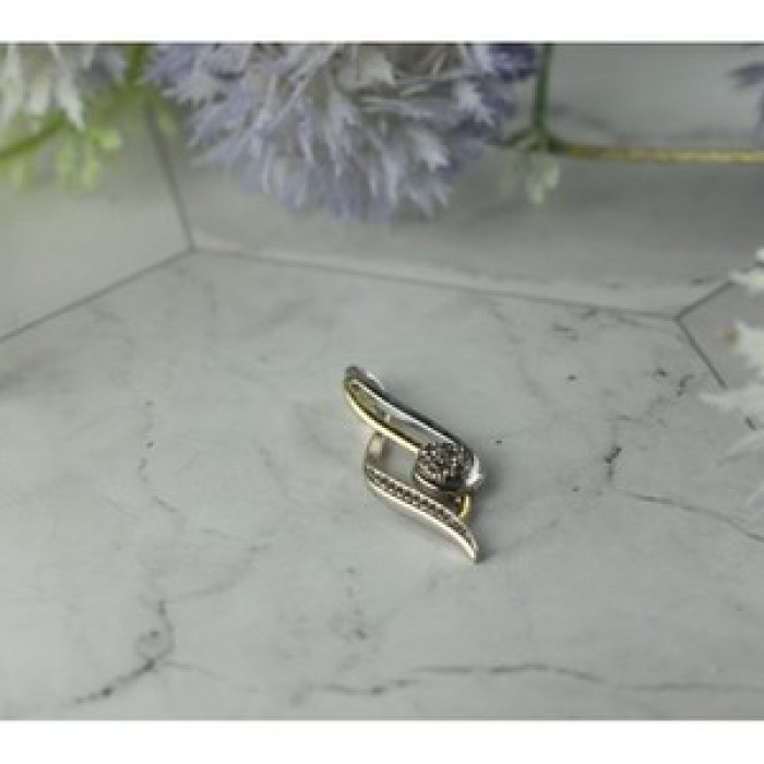 925 Sterling Silver with Gold inserts (10K) & Diamonds 