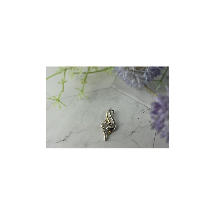 925 Sterling Silver with Gold inserts (10K) & Diamonds 