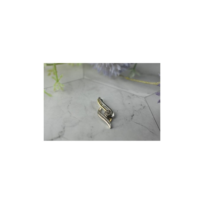 925 Sterling Silver with Gold inserts (10K) & Diamonds 