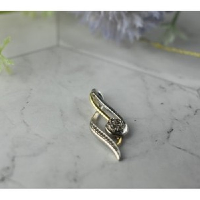 925 Sterling Silver with Gold inserts (10K) & Diamonds 