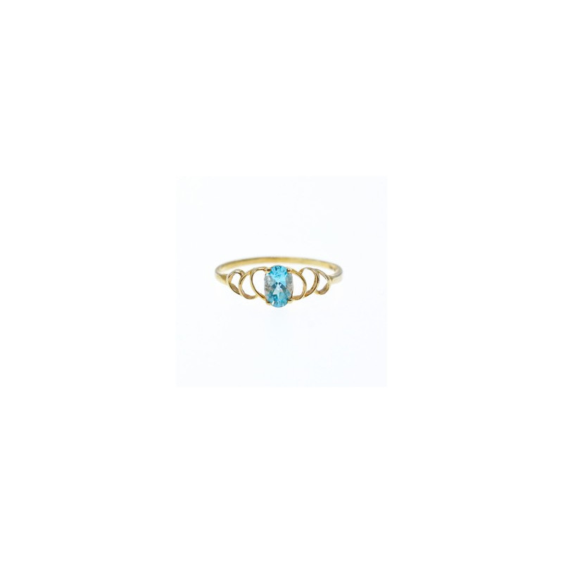 10K YELLOW GOLD BLUE SPINEL RING SIZE 8