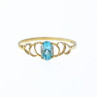 10K Yellow Gold Blue Spinel Ring Size 8