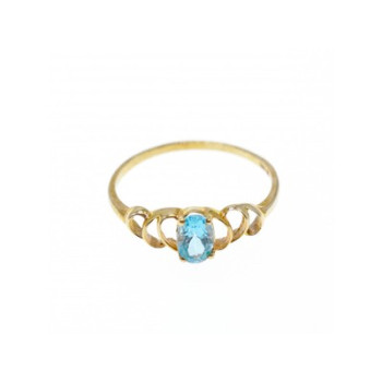10K YELLOW GOLD BLUE SPINEL RING SIZE 8