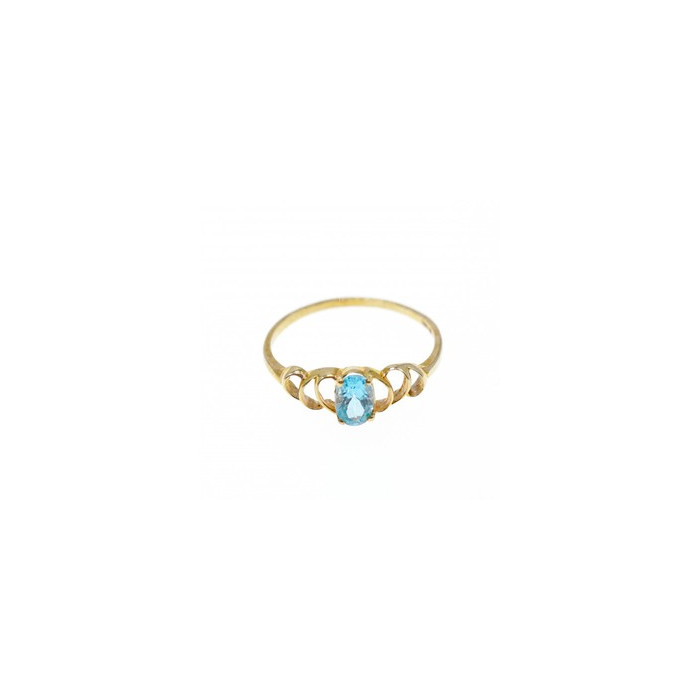 10K YELLOW GOLD BLUE SPINEL RING SIZE 8