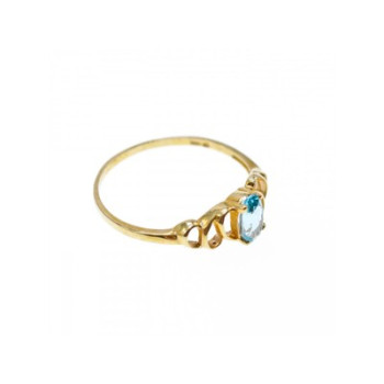 10K YELLOW GOLD BLUE SPINEL RING SIZE 8