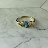 10K Yellow Gold Blue Spinel Ring Size 8