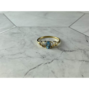 10K YELLOW GOLD BLUE SPINEL RING SIZE 8
