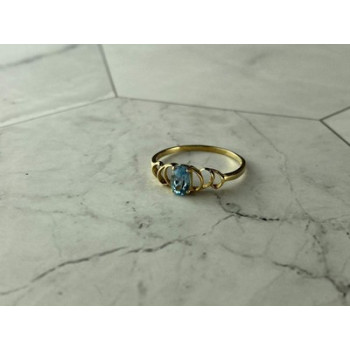10K YELLOW GOLD BLUE SPINEL RING SIZE 8