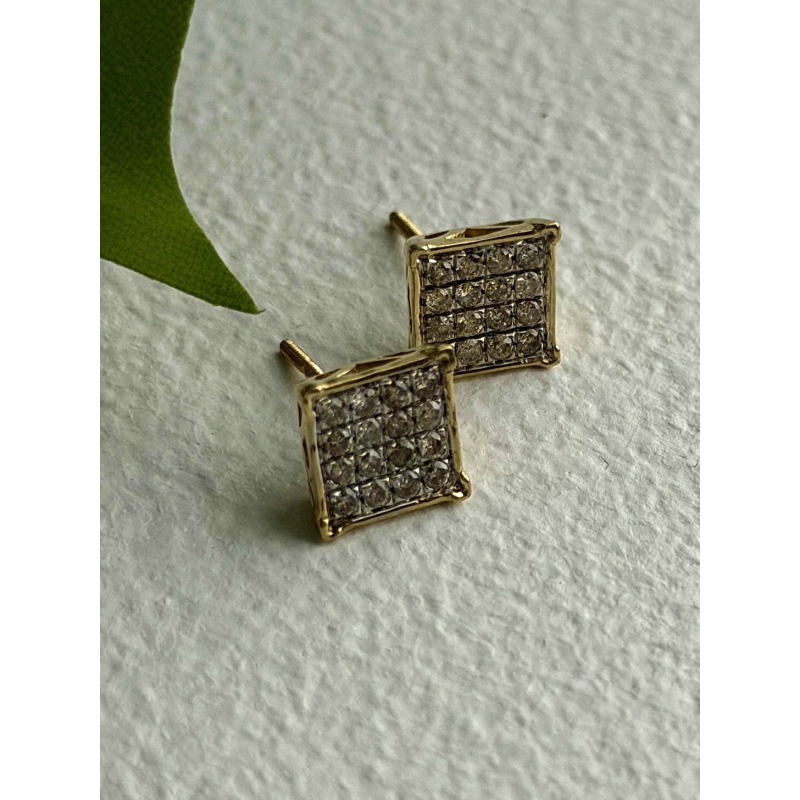 10K Yellow Gold 0.50 ctw Diamonds Stud Earrings
