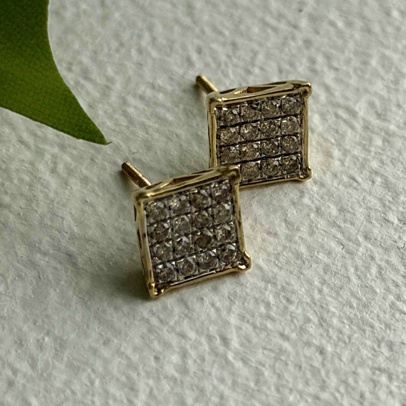 10K Yellow Gold 0.50 ctw Diamonds Stud Earrings
