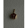 10K Yellow Gold Garnet & Diamond Flower Pendant