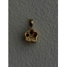 10K Yellow Gold Garnet & Diamond Flower Pendant