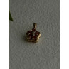 10K Yellow Gold Garnet & Diamond Flower Pendant