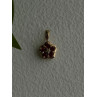10K Yellow Gold Garnet & Diamond Flower Pendant