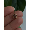 10K Yellow Gold Garnet & Diamond Flower Pendant