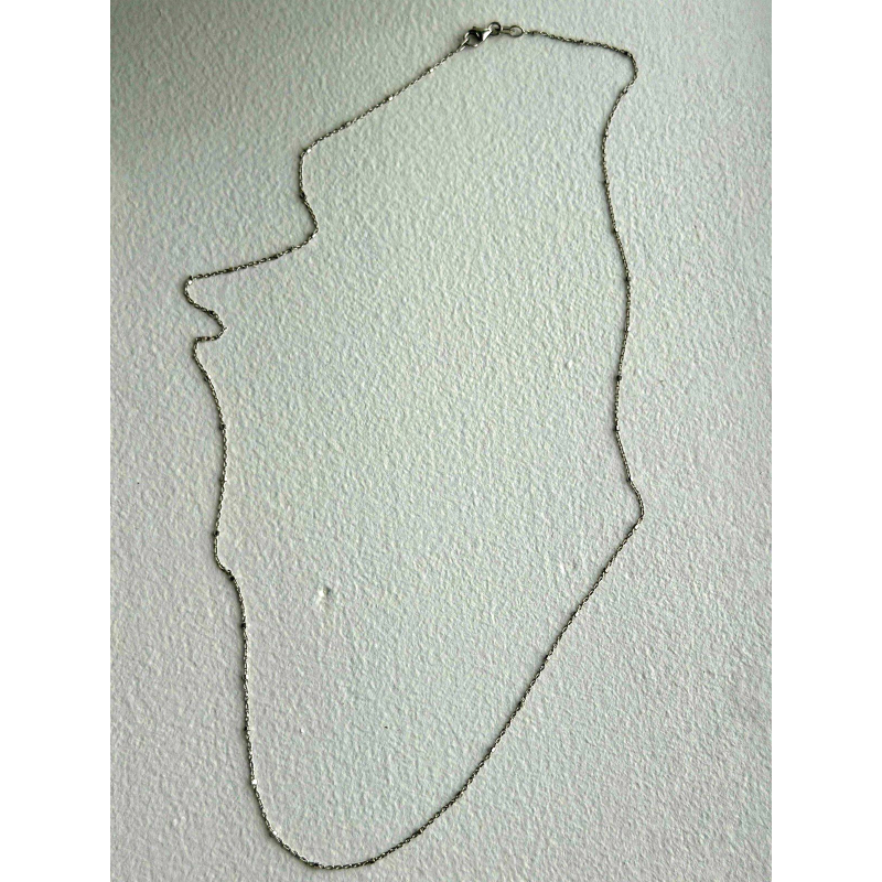 AG 14K White Gold Beautiful Chain Necklace Length 20 in