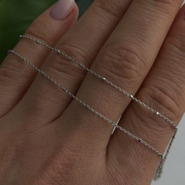 AG 14K White Gold Beautiful Chain Necklace Length 20 in
