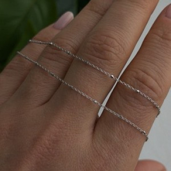 AG 14K White Gold Beautiful Chain Necklace Length 20 in
